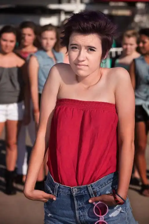 悲伤,女孩,弯腰驼背,肩部