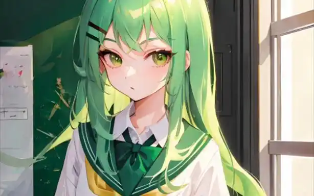 唯美绿发女生的日常记录