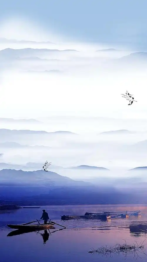 蓝天白云山水风景ps源文件h5背景素材