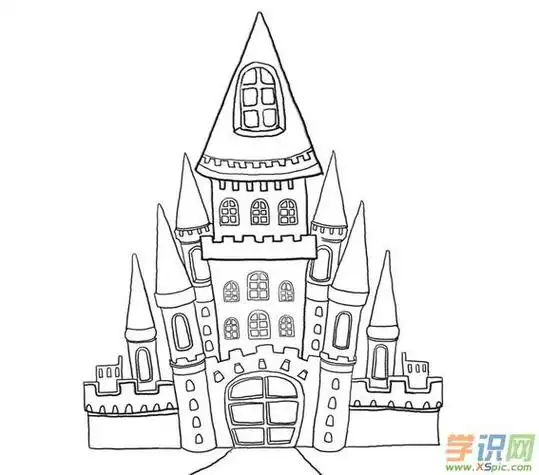 儿童画简笔画卡通画城堡快乐房子创意表情房简笔画公主城堡的画法步骤
