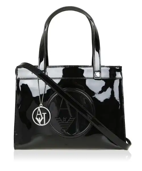 阿玛尼armani女包手提包黑色pu0520arj