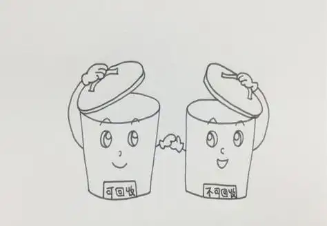 垃圾桶简笔画,简笔画图片