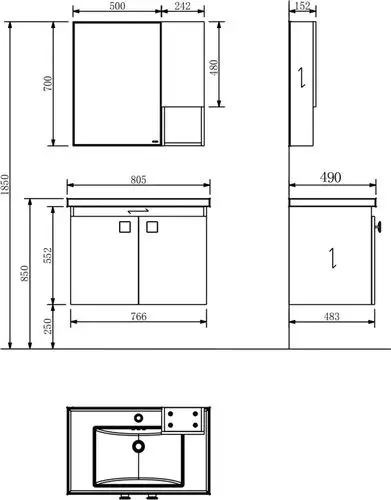 尚高卫浴陶瓷盆实木浴室柜组合洗脸盆洗漱台洗手池效果图