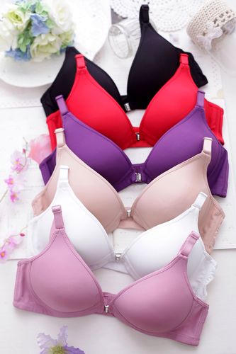 无钢圈内衣舒适光面无痕运动型超聚拢前开扣文胸——粉黛佳人性感内衣