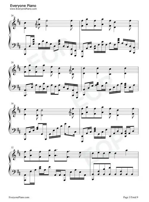 鲸落于海钢琴谱-小星星aurora3