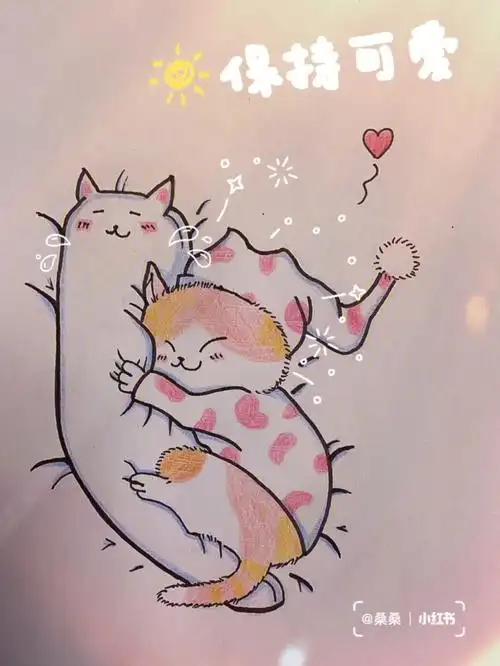 奶萌小猫简笔画教程