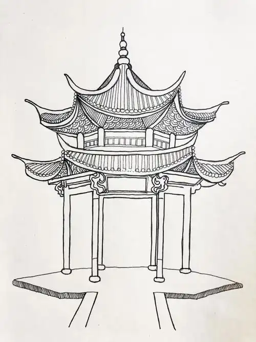 古代楼阁简笔画简单