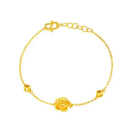 菜百黄金首饰花型玫瑰女款女士手链足金手链夏季新品b