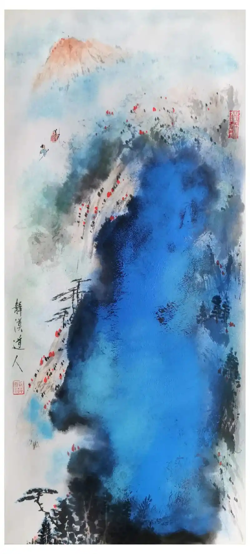 泼墨泼彩山水画