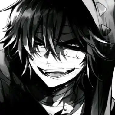 二次元丧系男头黑白卡通动漫头像