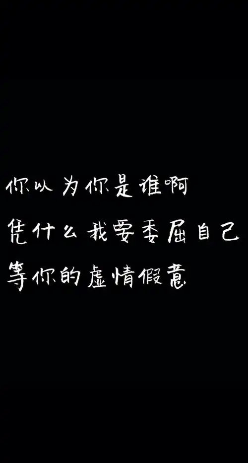 你以为你是谁啊 凭什么我要委屈自己 等你的虚情假意