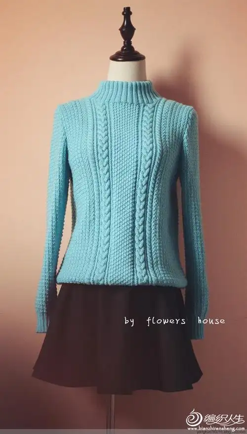 手编女士毛衣款式之经典羊毛棒针套头毛衣-编织教程-编织人生