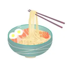 卡通手绘餐饮美食面条插画