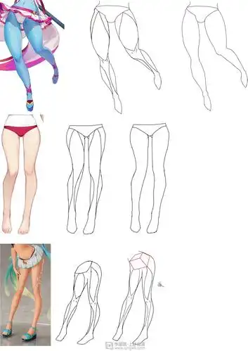 动漫插画基础腿部结构练习