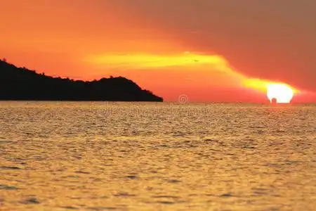 夕阳中的大海天空海洋