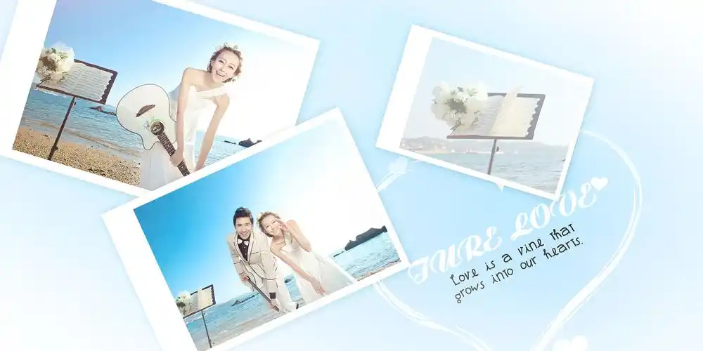 方形海景婚纱摄影模板psd分层素材11p