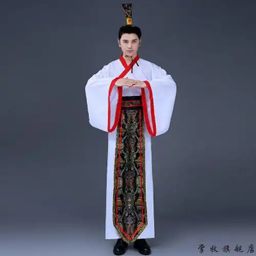 男汉服唐装中国风古装服装男唐朝汉服直裾深衣侠客舞台演出服影视拍照