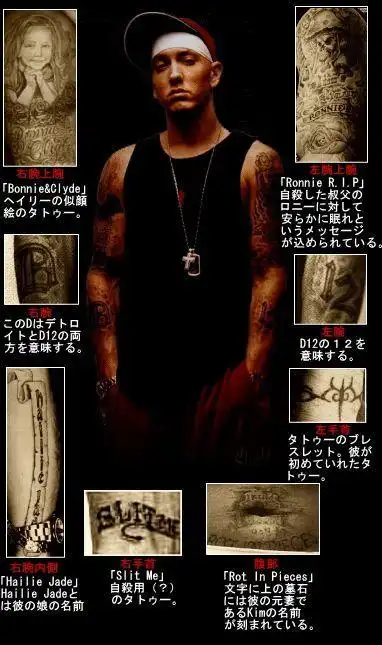 求eminem的所有纹身,要图片.谢谢