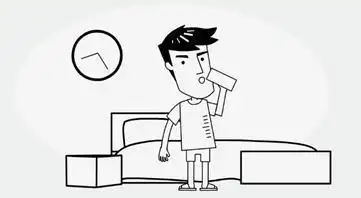 喝水孩子的简笔画