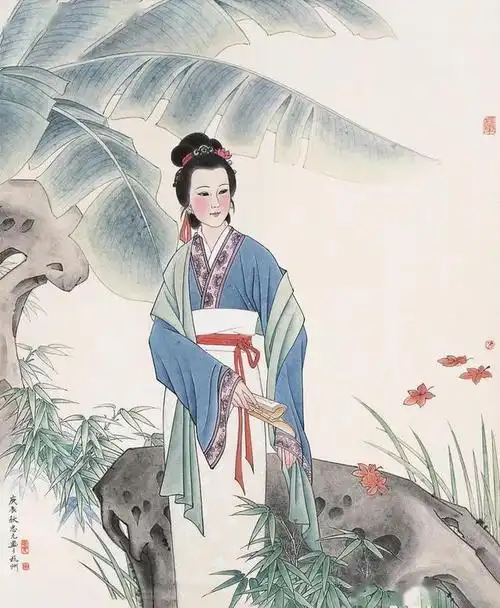 宋忠元工笔仕女人物作品