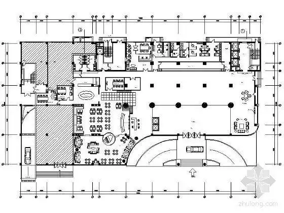 分享某酒店大堂平面设计图资料下载