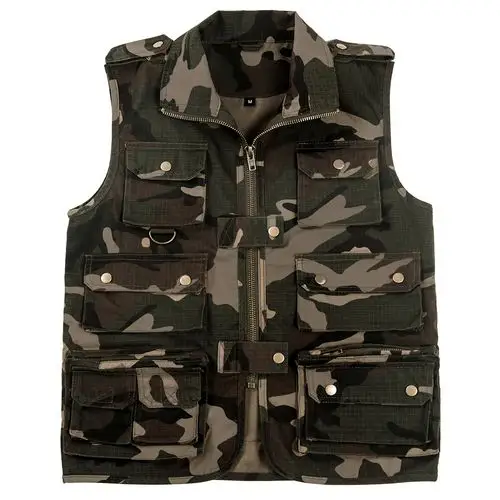 新款户外男子迷彩休闲马钓鱼背心摄影多袋战术战术背心
