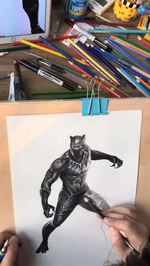 开学季#画一个漫威的黑豹!