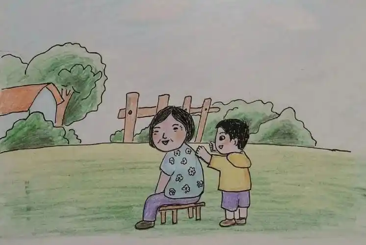 看图写话 给奶奶捶背