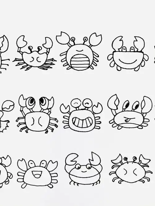 螃蟹图片简笔画手绘螃蟹图片简笔画