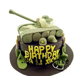 军人翻糖蛋糕
