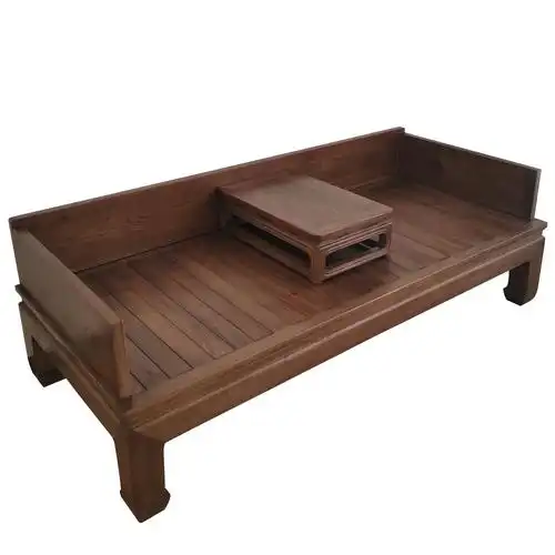 罗汉新中式榆木推拉伸缩实木现代简约家具沙发床老罗汉床