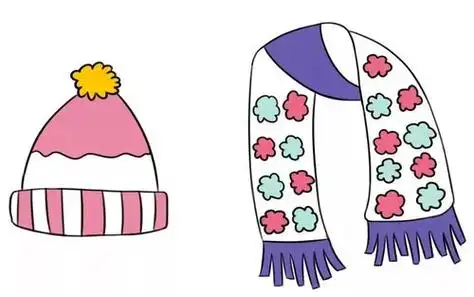 围巾卡通简笔画围巾卡通简笔画带色彩