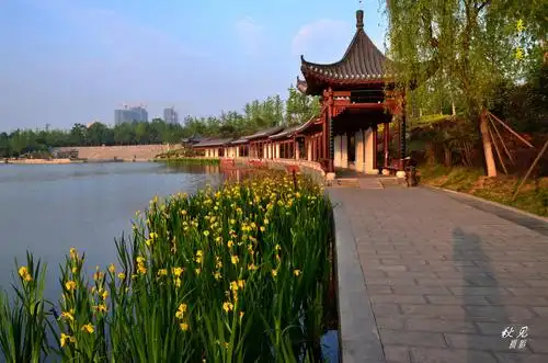 文化公园春天的早晨——家乡的美景