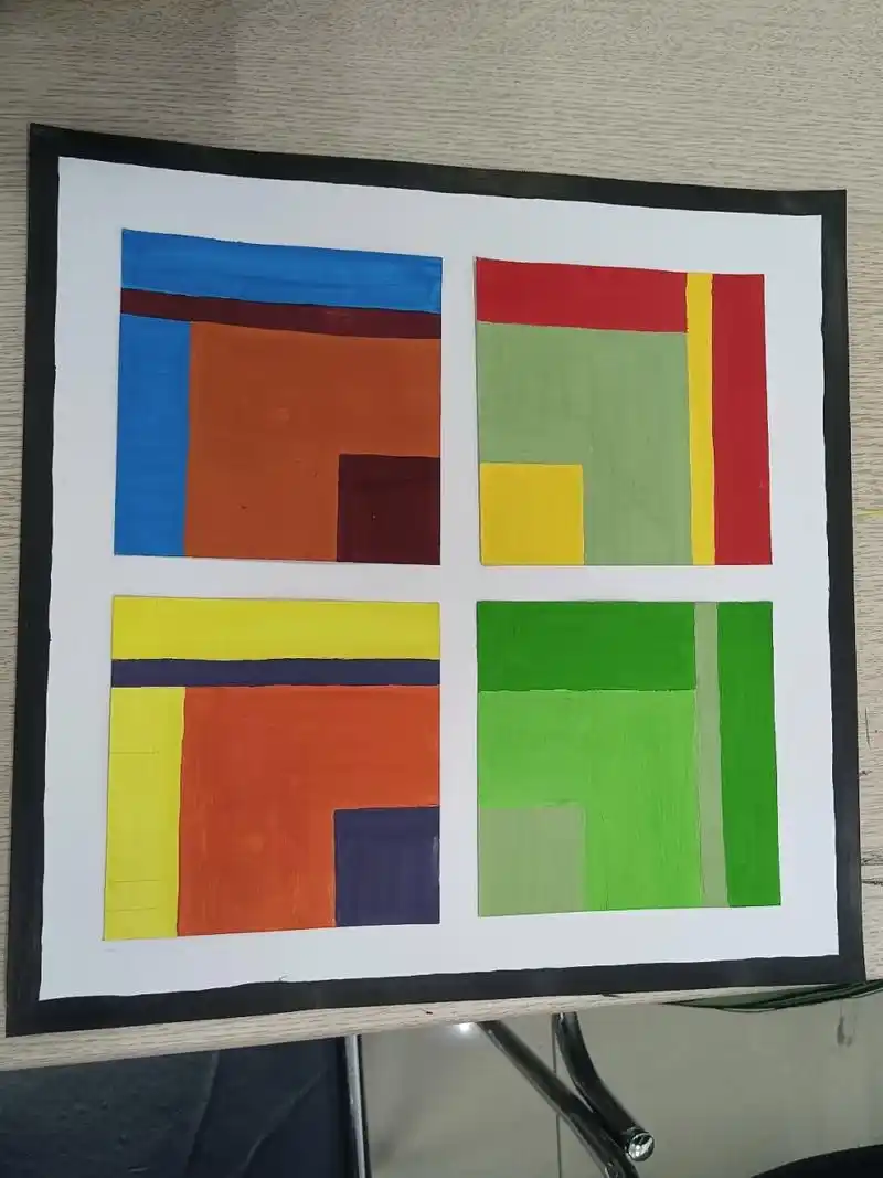 色彩构成  色相 同类色邻近色对比色互补色08作业