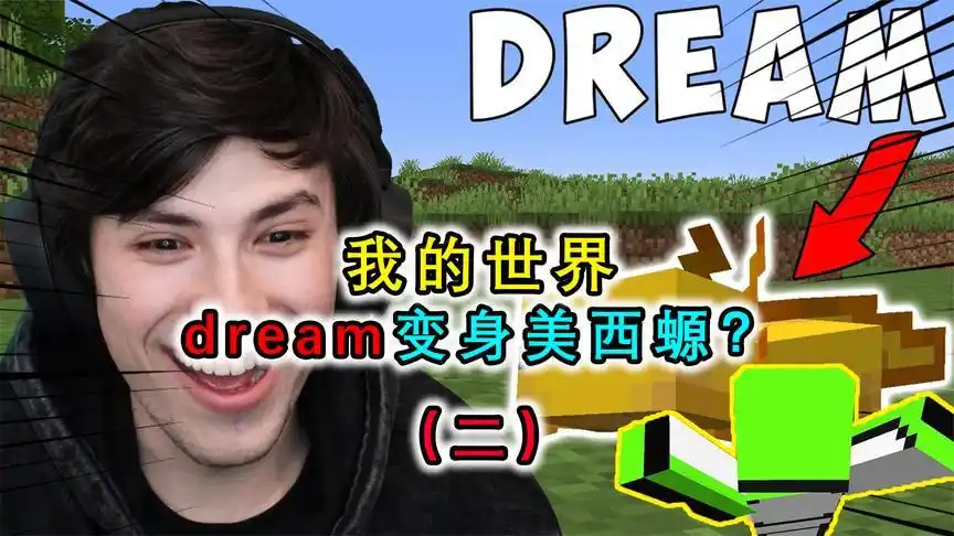 我的世界:dream变成美西螈(二)?从高空掉落,挑战失败?