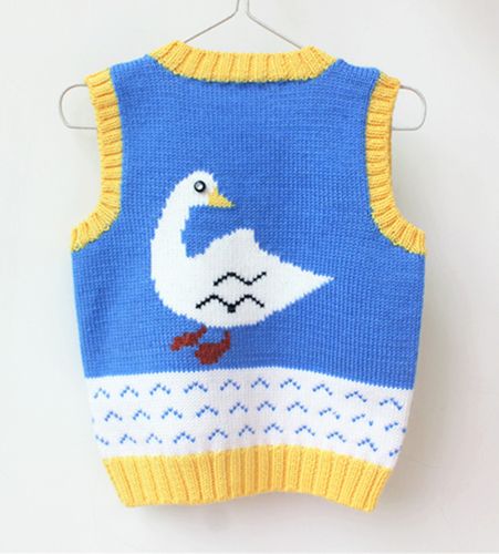 婴幼儿毛衣背心手工编织儿童手织马夹春秋宝宝毛衣