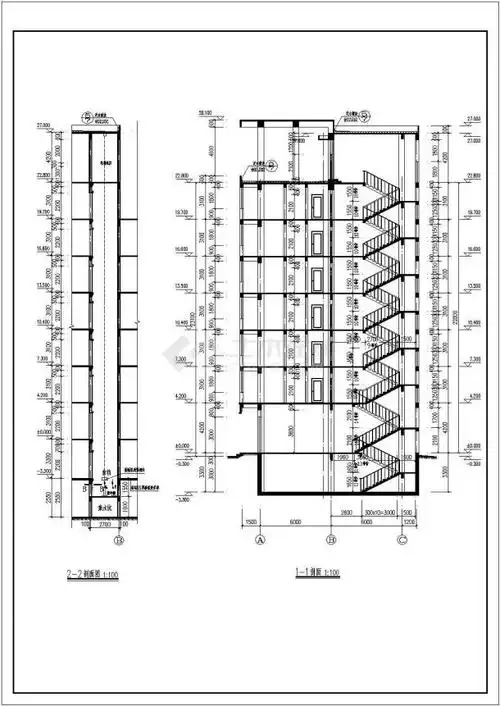 甘肃某公司八层综合楼建筑施工图纸