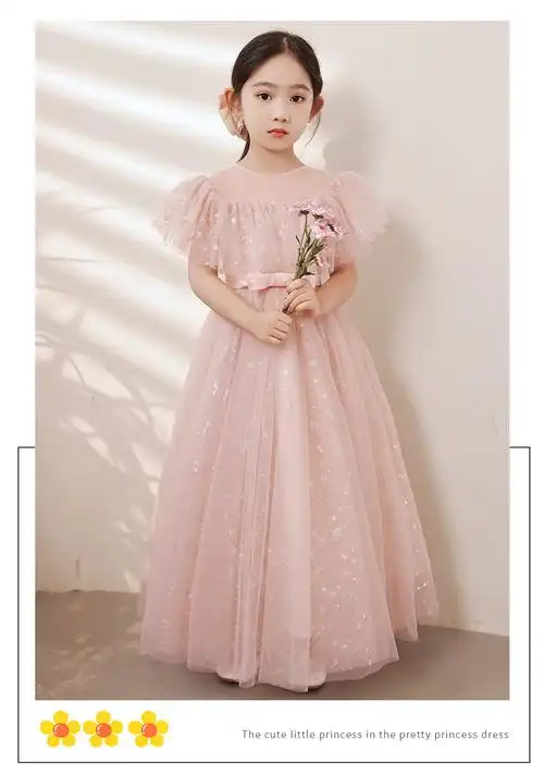 女童礼服生日公主裙蓬蓬纱儿童婚纱小女孩花童钢琴演奏演出服