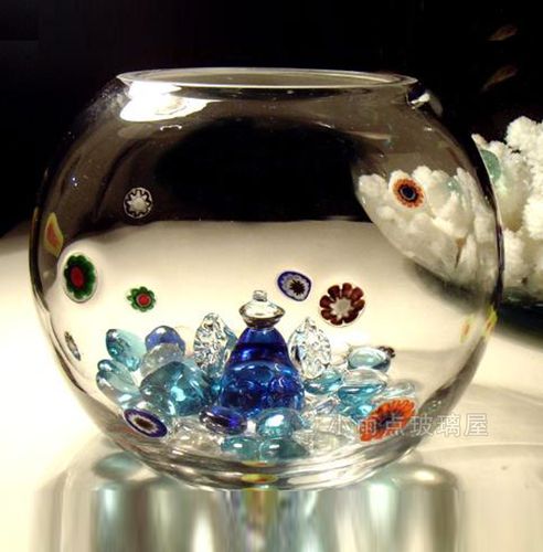 出口德国 超可爱彩点玻璃鱼缸玻璃金鱼缸 生态创意圆形鱼缸玻璃