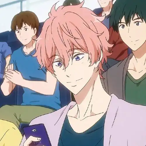 free!#谁能拒绝一位可爱的粉毛帅哥呢!kiss me#鴫野贵澄##二次元