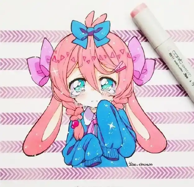 马克笔手绘简单q版人物初学者画一些q版人物吧