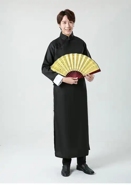 相声服装大褂男民国长衫五四青年学生装中式伴郎服长袍马褂演出服定制