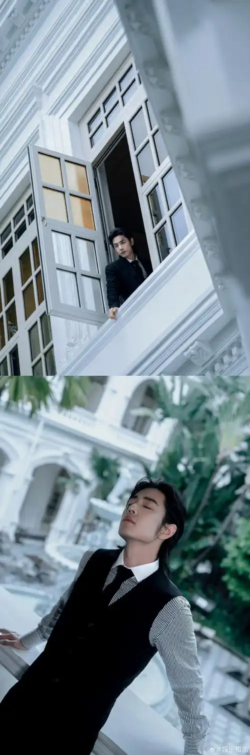 肖战身上的儒雅感#肖战条纹衬衫配黑色马甲好绅士,一举一动感受到了