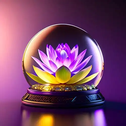 藏在水晶球的各种花朵,透过水晶球观看,是不是很漂亮?