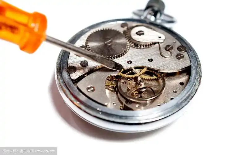 近距离照片的齿轮和传动机构在手表