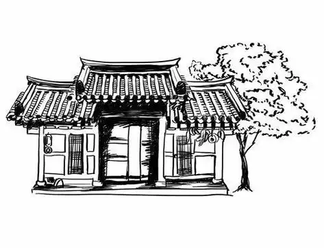 古宅房子简笔画