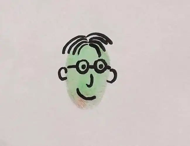 第5步:儿童手指印画人物手绘图片教程