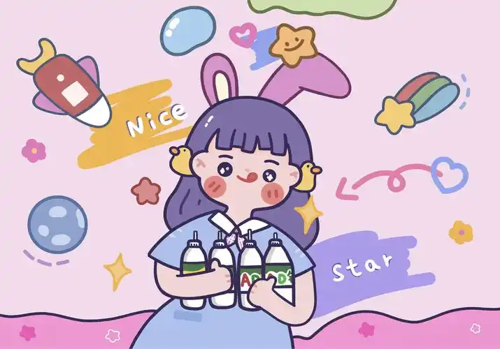 呆萌少女系可爱卡通桌面壁纸_卡通动漫_壁纸下载_美桌网