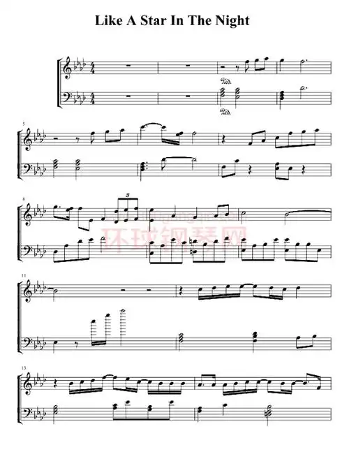 likeastarinthenight钢琴谱