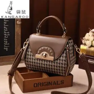 袋鼠(kangaroo)轻奢品牌包包女包2024新款潮时尚百搭真皮手提斜挎包